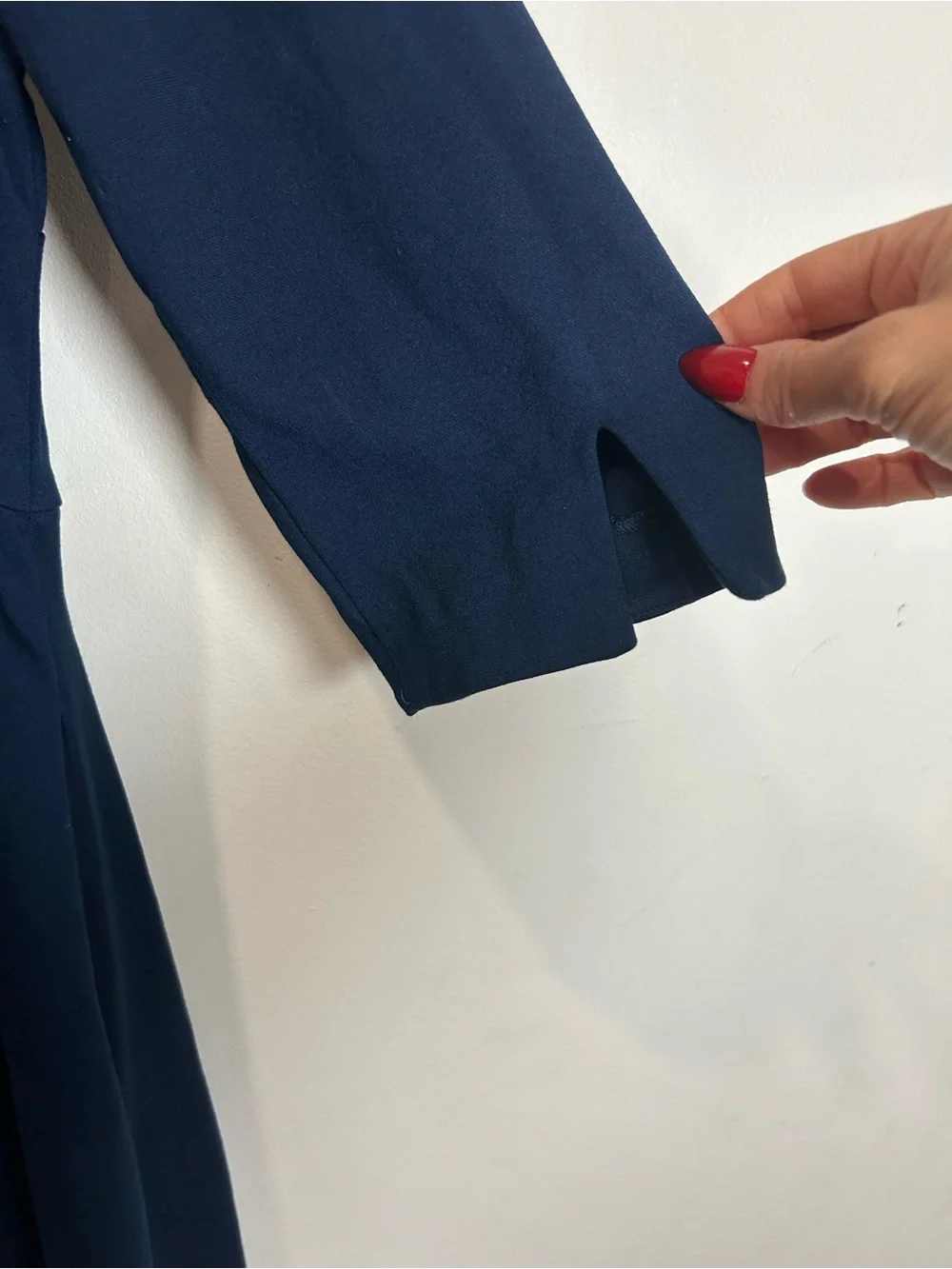 Kate Spade A-line Dress Pearl Bows Women’s XL Navy Blue Stretch Pockets Dressy